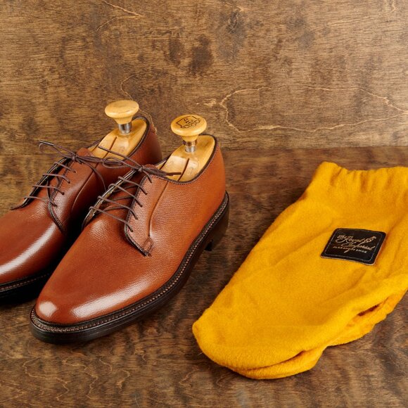 Florsheim 93603 NOS 5 Nail V-Cleat Brown PTB Men's Dress Shoes w/ Trees and Bags - Picture 12 of 16